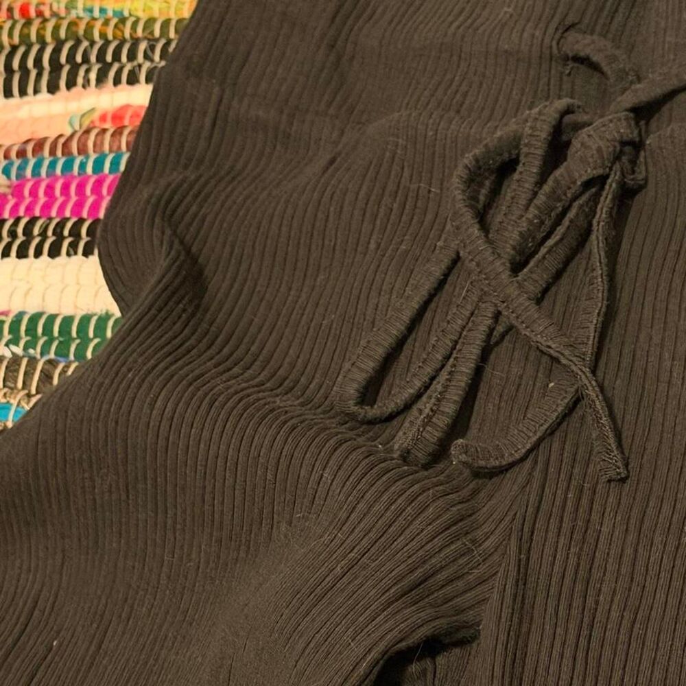 Women's Black Ribbed Knit Set - Picture 3 of 8